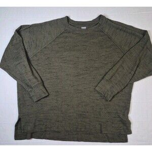 Aerie Oversized Sweater Womens Size Large Green Knit Crew Neck Long Sleeve